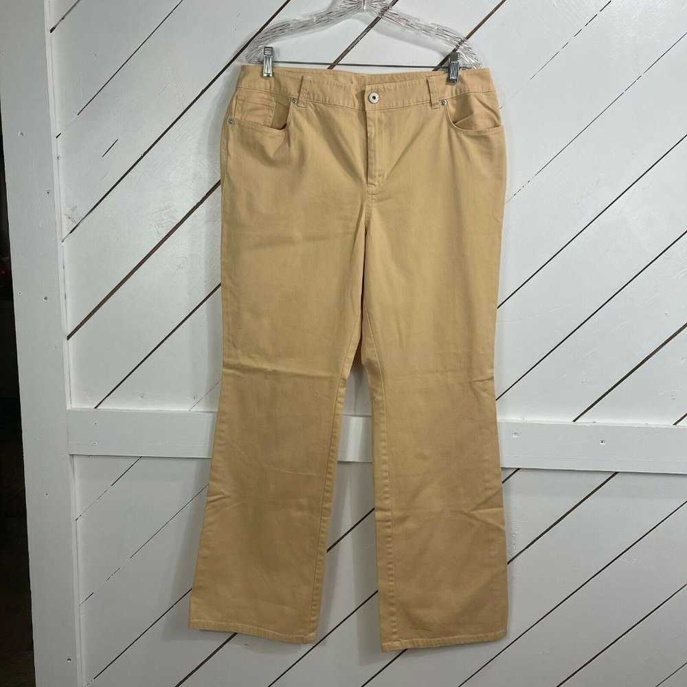 Chicos Women Cotton Yellow Jeans Sz 2.5 (L/14)